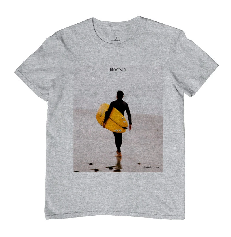 Camiseta Aimobaba Lifestyle masculina cinza mescla