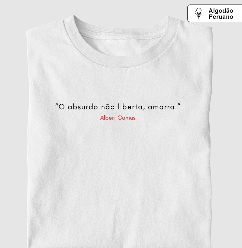 Camiseta Albert Camus Liberta em Algodão Peruano