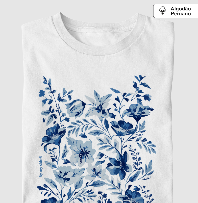 Jardim Azul - Algodão Peruano