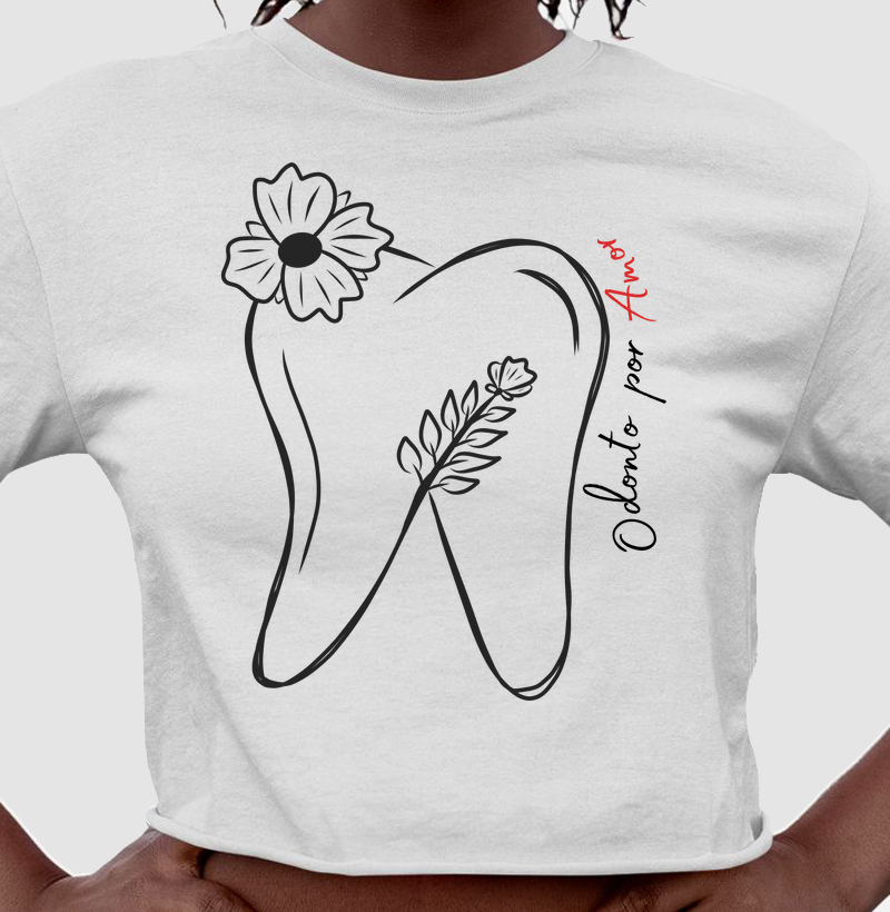 Tee Cropped "Odonto por Amor" Código MIN03002