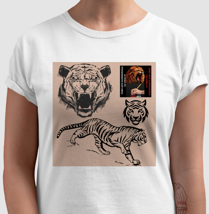 CAMISETAS ESTILO ANIMAL SELVAGEM TRIBO ARTE TATUAGEM ANIMAL 