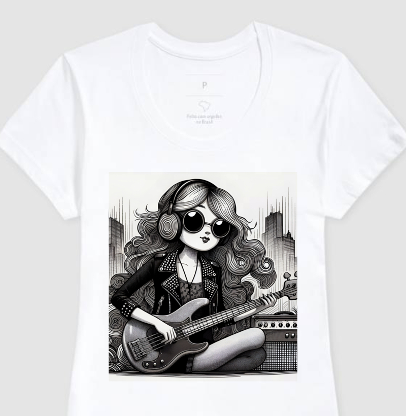 Camiseta Bass Girl Rock Star