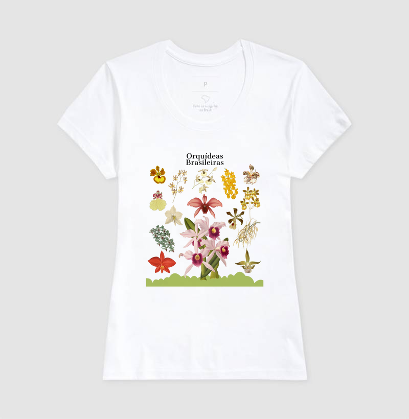 Camiseta Feminina Orquideas Brasileiras