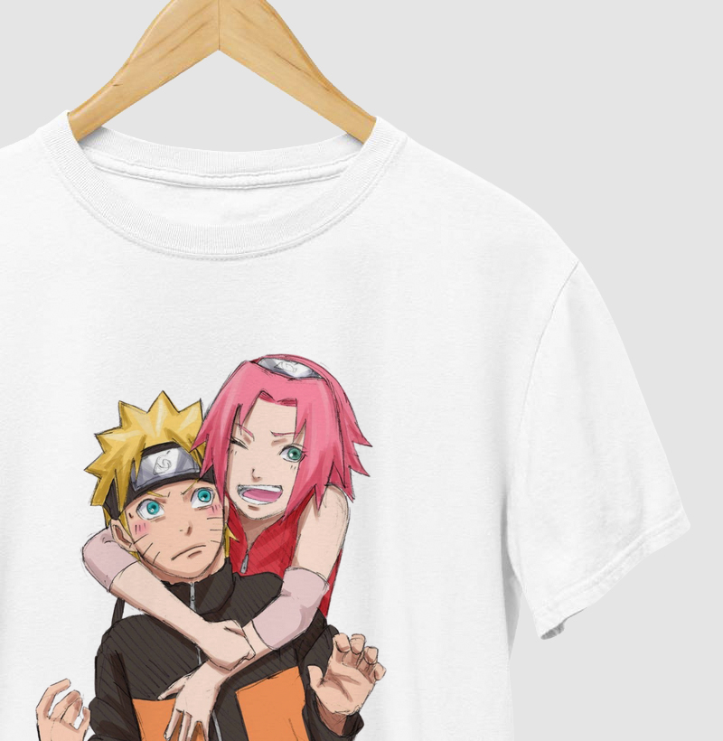 Camiseta geek Naruto e Sakura