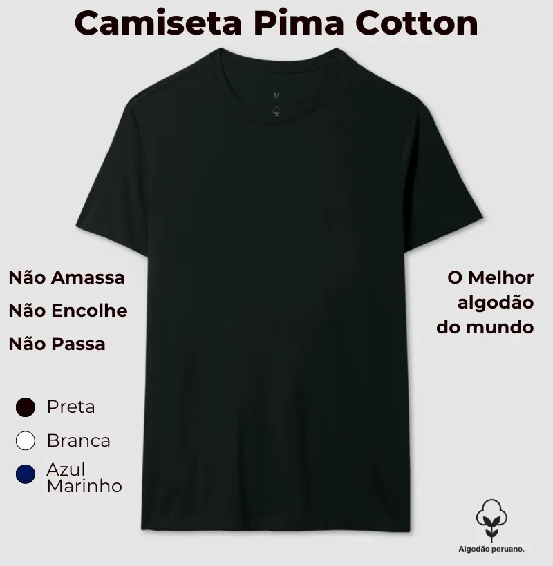 Camiseta Lisa - Pima Cotton
