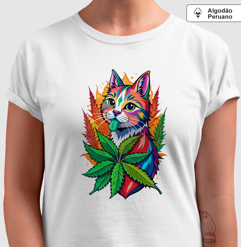Camiseta Algodão Peruano Psycho Cat