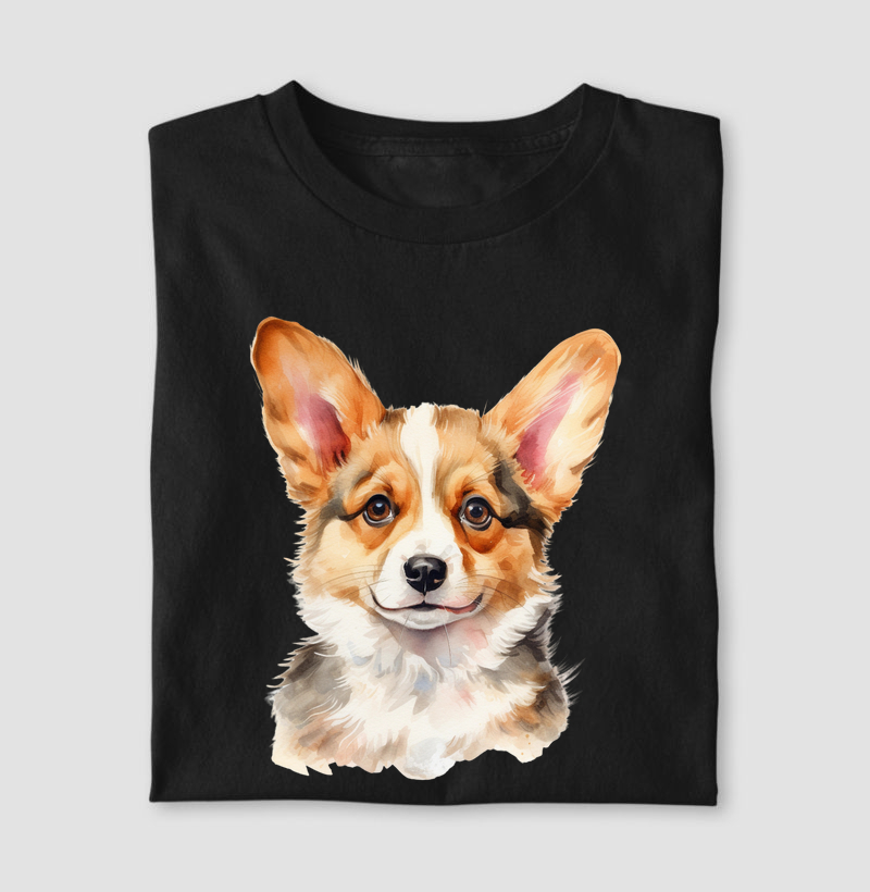camiseta - Pembroke Welsh Corgn (aquarela)