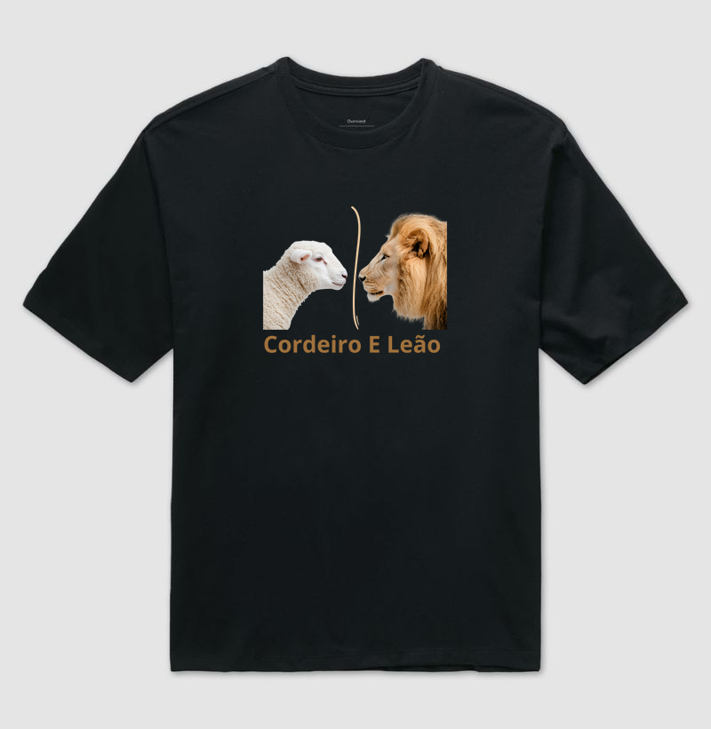 🦁🐑 Camiseta – Cordeiro e Leão
