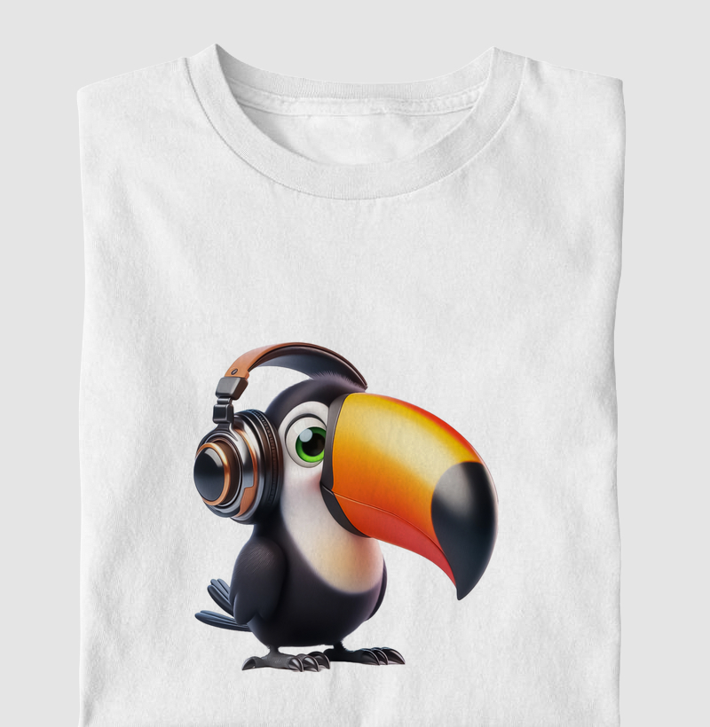 camiseta branca tucano fone