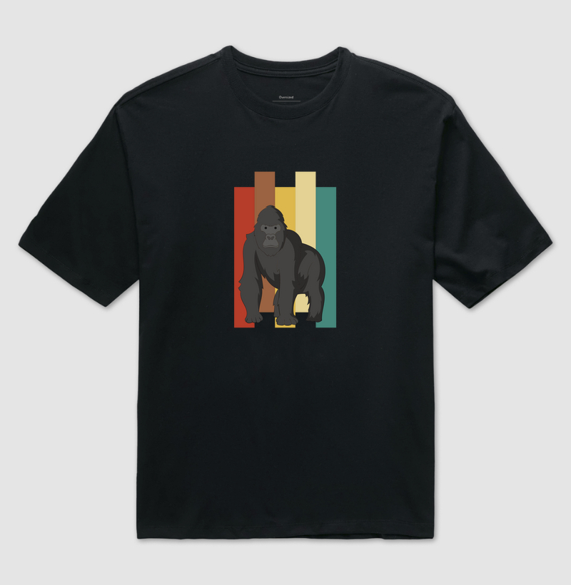 Camiseta Animalis Gorila Em Cores 100% Algodão