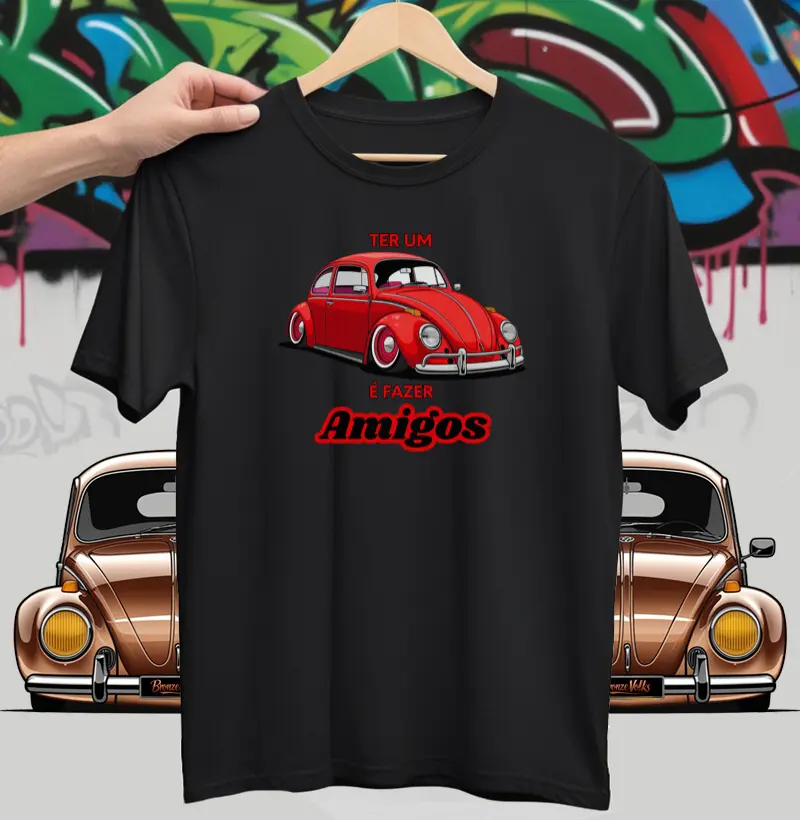 Camiseta Fusca amigos Vermelha
