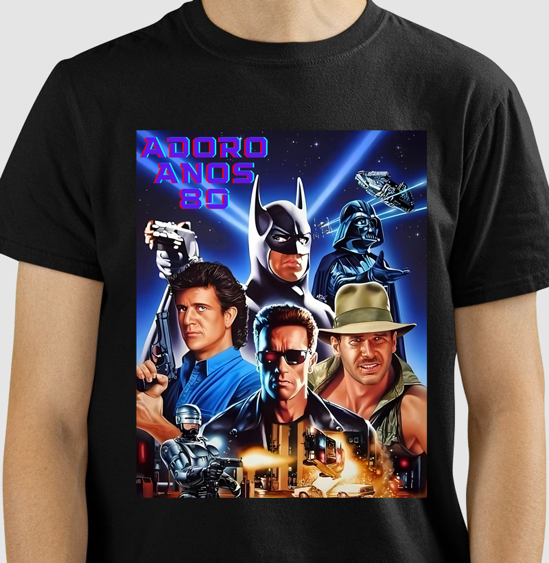 Camiseta Personagens Anos 80