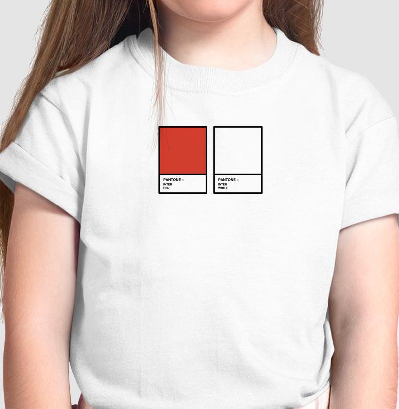 Camiseta Infantil Pantone Vermelho e Branco
