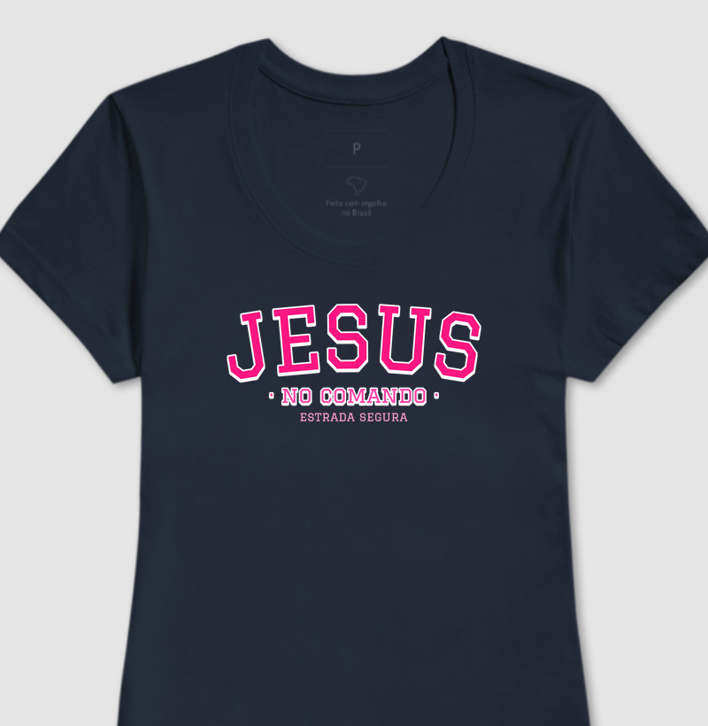 Camiseta Feminina Moda Religiosa Comando de Cristo Camiseta