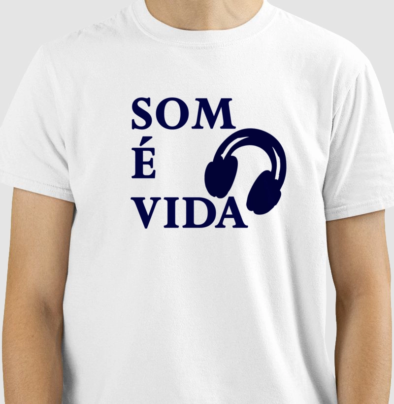 Som é vida  masc./fem. - Puro algodão 30:1, fio penteado, malha superior, caimento perfeito.