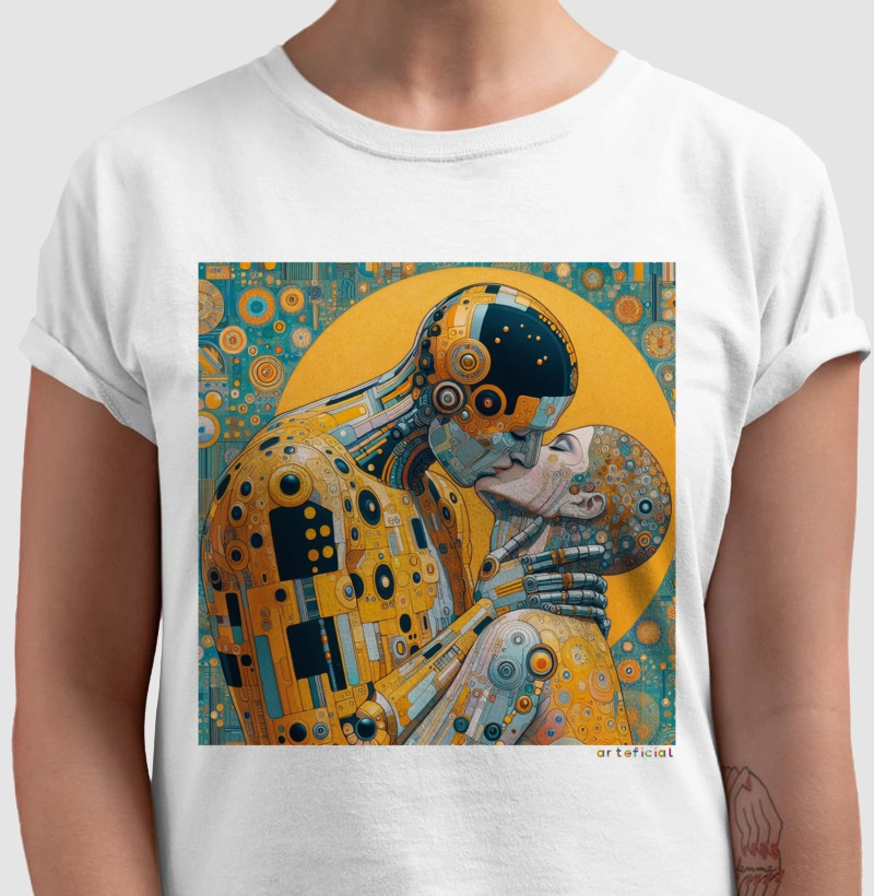 P R O M O Ç Ã O - CAMISA "O BEIJO AZUL COM IA" (AMARELA) - MASC/FEM