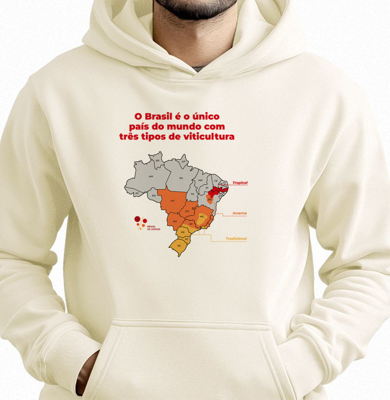 Hoodie Moletom Mapa - Brasil de Vinhos