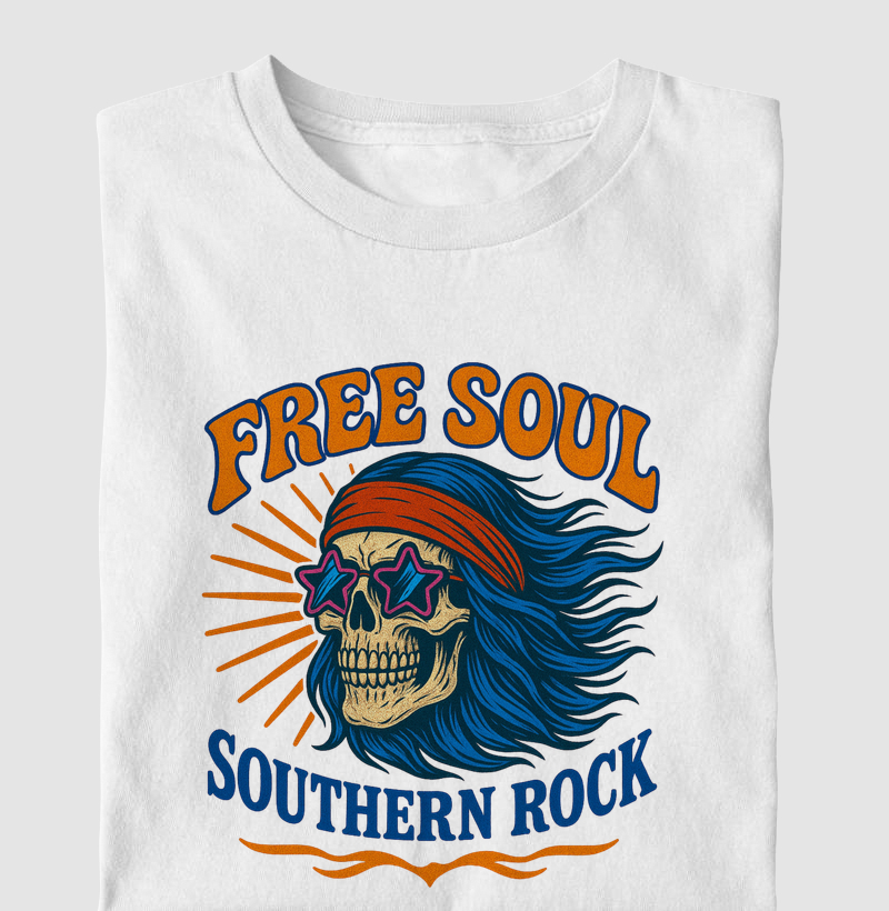 Free Soul — Southern Rock Tee (100% Algodão)