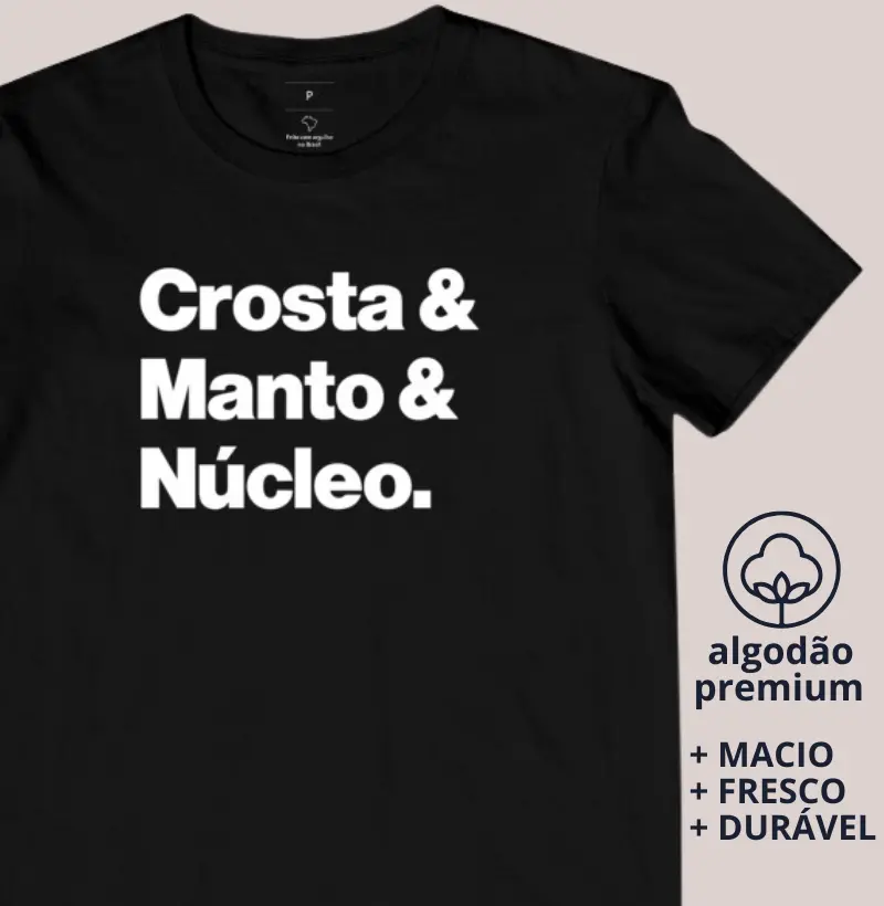 Camiseta Crosta & Manto & Núcleo