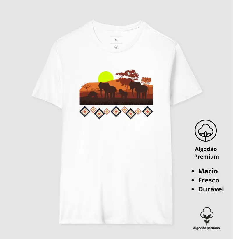 Camiseta Animalis Sol da Africa 100% Algodão Peruano