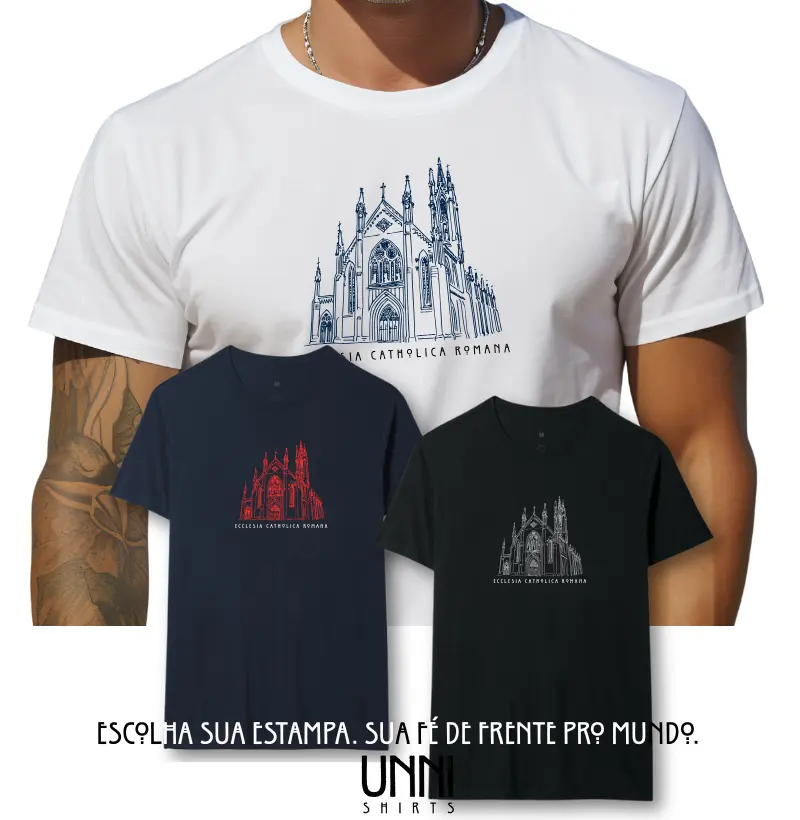 Estampa Igreja Católica Latim1 Branca Masc.