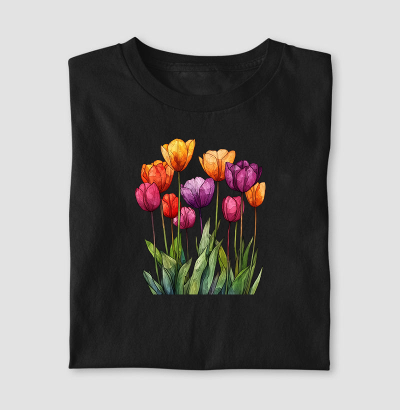 Camiseta Tulipas ao Vento