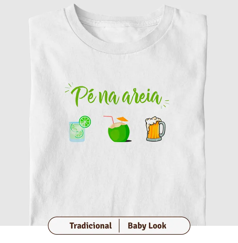 Pé na areia, a caipirinha. Água de coco, a cervejinha.