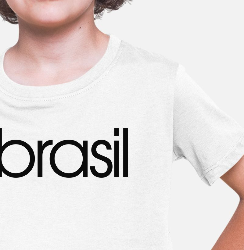 Camiseta Infantil Brasil Estampa Preta
