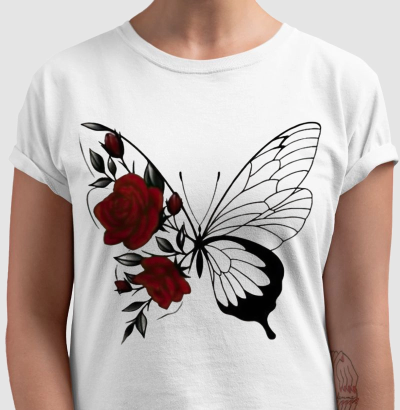 Borboletas asas de rosas