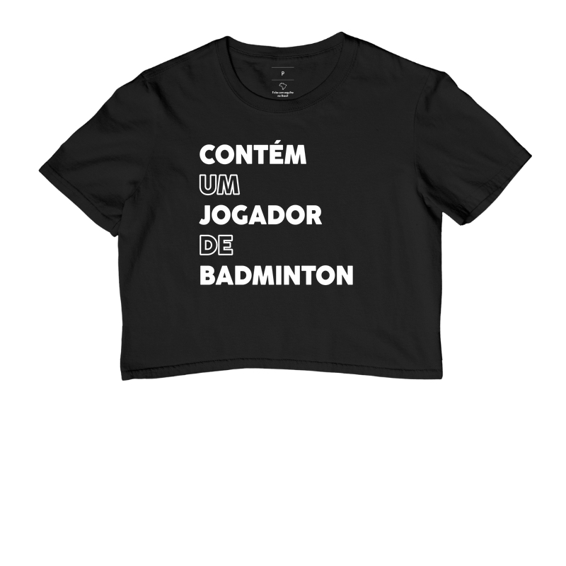 Contém um jogador de badminton
