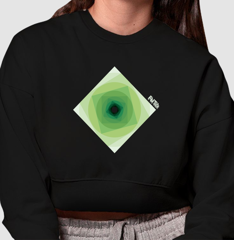 MOLETOM CROPPED "INFINITA FANTASIA" / VERDE MINIMAL