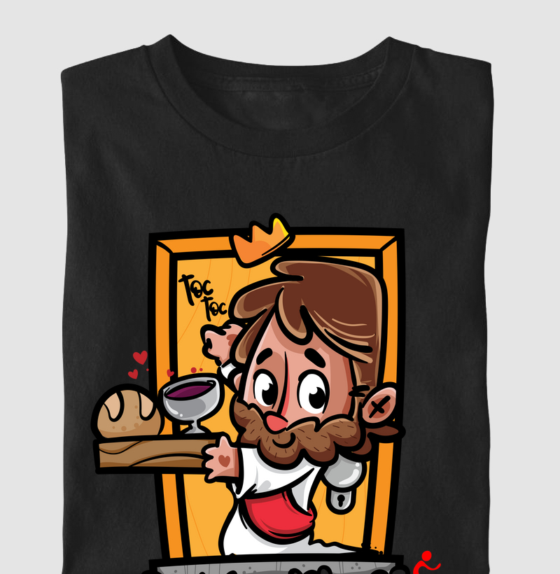 Camiseta Infantil Jesus está à porta