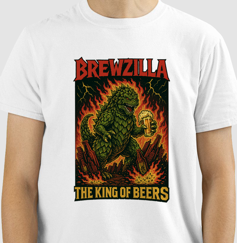 Camiseta Brewzilla – The King of Beers | Cultura Pop e Cerveja Artesanal