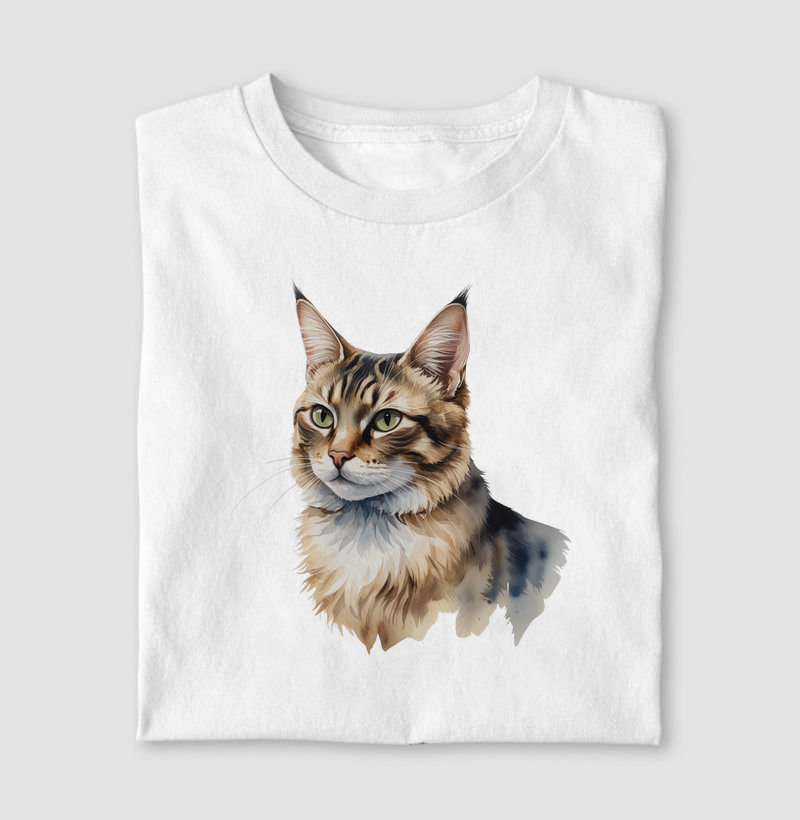 Gato Bobtail aquarela