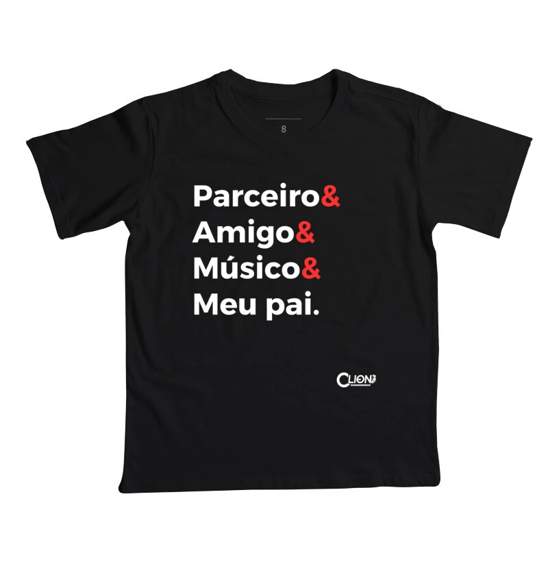 camiseta mini parceiro, amigo,músico meu filho