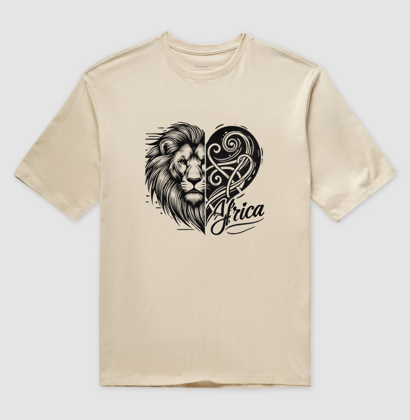 Camiseta Oversized Animalis Selva e Paixão 100% Algodão
