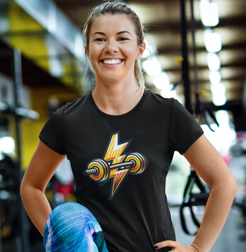 Força relâmpago V2 | Poder de Fitness Eletrizante | Camiseta com design de energia ousada