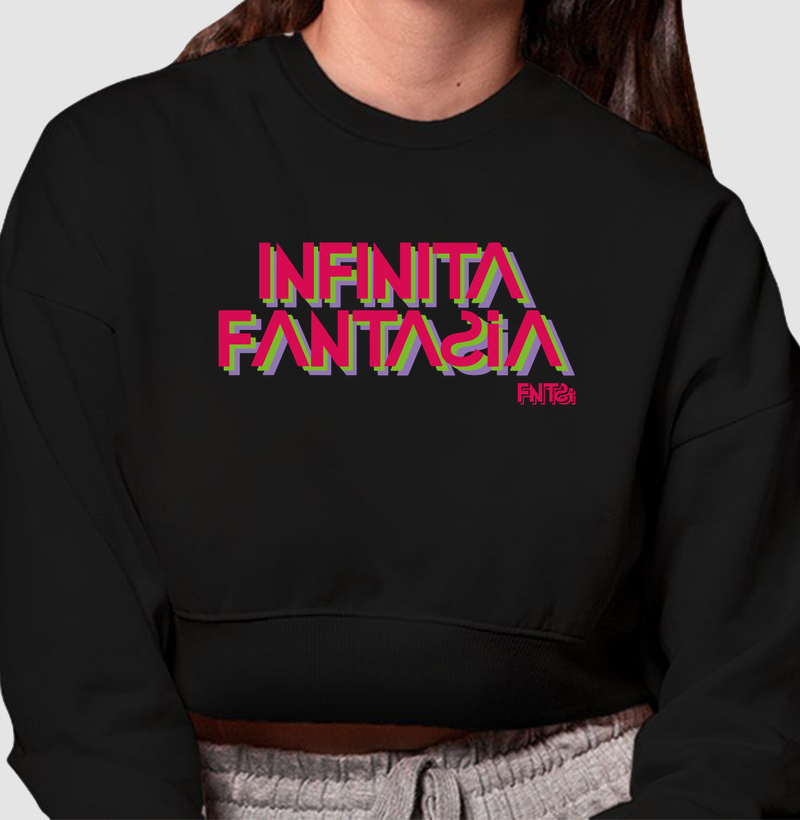 MOLETOM CROPPED "INFINITA FANTASIA" / LETTERING GRANDE