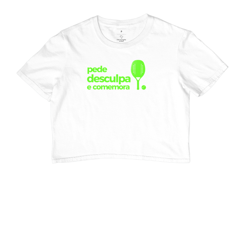 Camiseta clássica Pede desculpa e comemora 