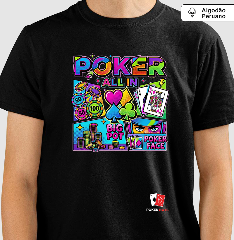 Camiseta Algodão Peruano Poker Pop Art All In