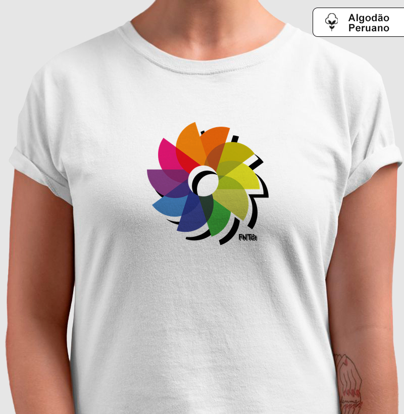 T-SHIRT "DIA" / FLOR DO SOL 2 (ALGODÃO PERUANO)