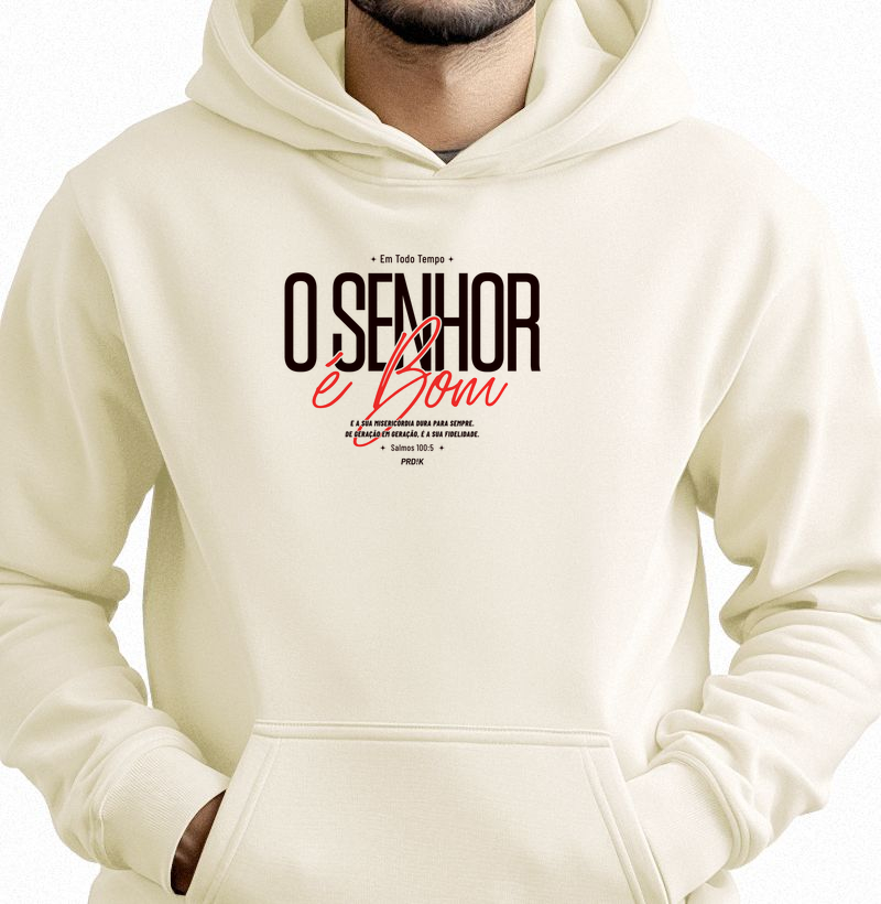 Moletom Capuz Hoodie com Estampa - O SENHOR é Bom