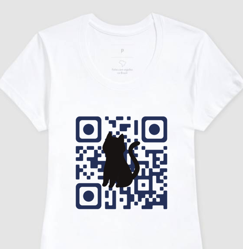  QR CODE SILUETA fem. - Puro algodão 30:1, fio penteado, malha superior e caimento perfeito!