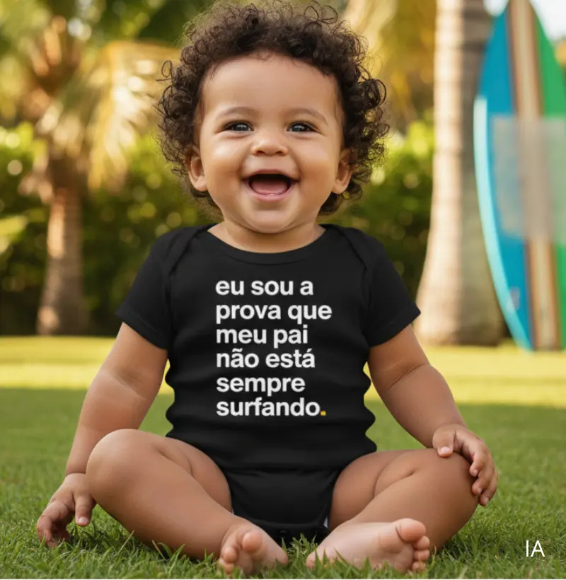 eu sou a prova que meu pai não está sempre surfando