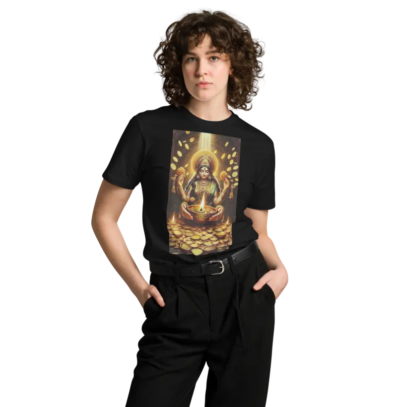 Desperte a Deusa da Prosperidade em Você: Adquira a Camiseta Lakshmi!