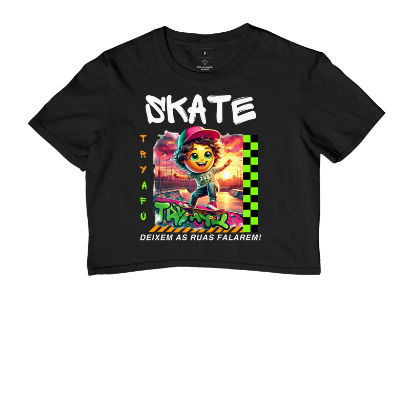 🔥 Cropped Algodão Premium Estampa Exclusiva Try Afú - "Deixem as Ruas Falarem" - Estilo e Atitude nas Ruas! 🔥