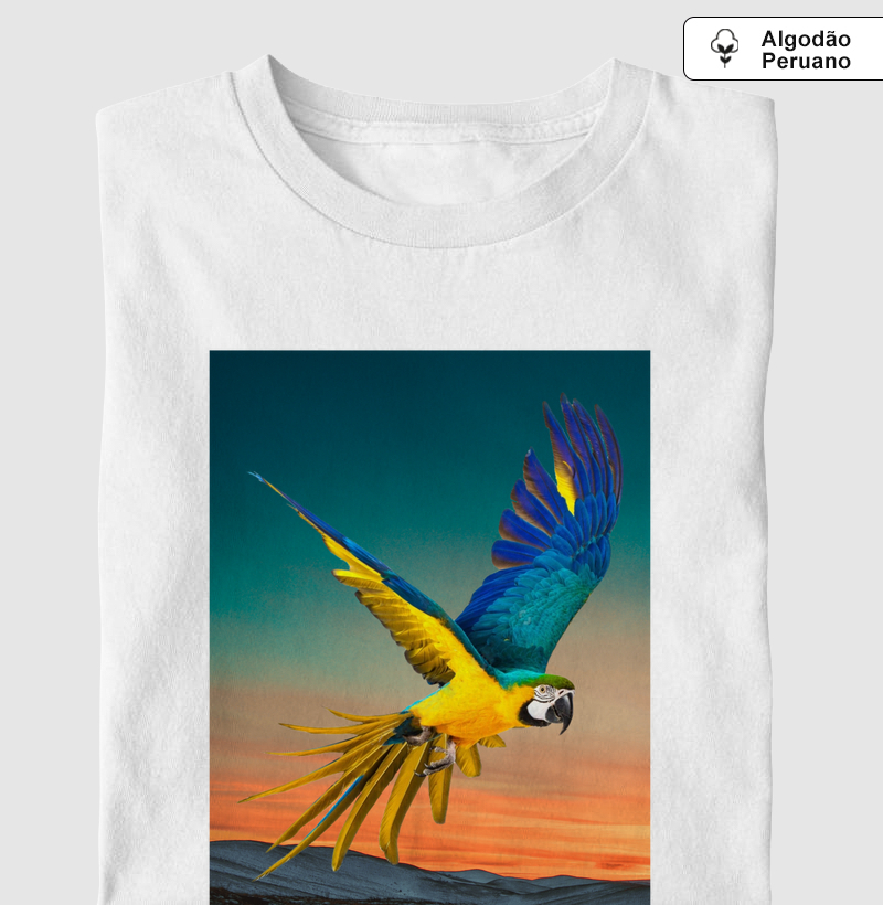 Arara voando em céu esplêndido (VET)