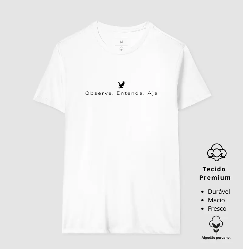 Camiseta Minimalista com Águia | Animalis Algodão Peruano