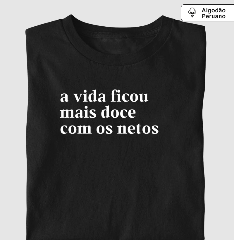 A vida ficou mais doce com os netos (Algodão Peruano)