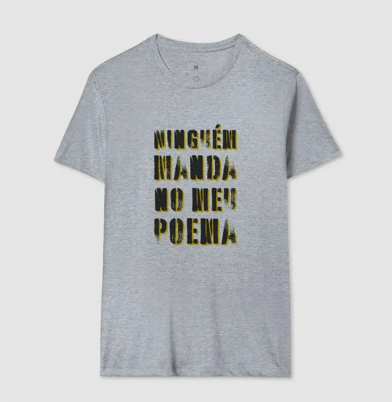 Camiseta "Ninguém Manda no Meu Poema" (Masc & Fem • Type Amarela)